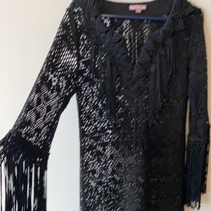 Calypso st barth open weave kaftan long maxi